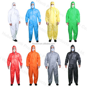 Combinaisons jetables blanches antistatiques et imperméables <span class=keywords><strong>de</strong></span> type 5 avec capuche pour l'industrie pétrolière et chimique, en polypropylène, coutures soudées - Product Image 2