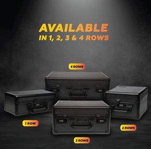 Tùy chỉnh 3 hàng khung nhôm P-SA BGS thẻ slab lưu trữ trường hợp <span class=keywords><strong>Box</strong></span> với EVA bọt kim loại thẻ kinh doanh trường hợp - Product Image 3