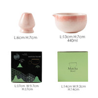 OEM ODM Ensemble de thé Matcha en céramique à glaçure réactive, Bol Chawan, Fouet Chasen, Support, Vente en gros