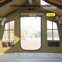 Tente de toit gonflable en tissu TC vert et PVC, double couche, imperméable, pare-soleil, 3000 mm+, capacité 8+8 personnes, camping toutes saisons