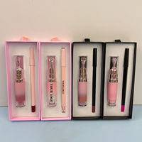 Ensemble 2-en-1 Crayon à Lèvres et Gloss – Marque Privée – Longue Tenue, Imperméable – Kit Crayon Contour des Lèvres et Gloss Brillant