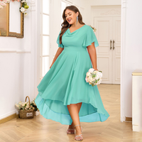 Robe mi-longue en mousseline de soie pour femme, taille plus, à ourlet asymétrique, élastique, décontractée, pour soirée africaine, été