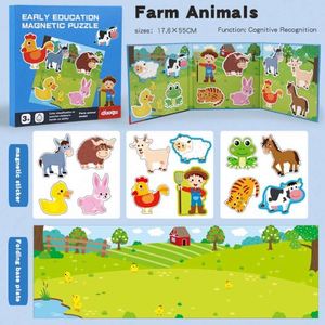 Livre de puzzles magnétiques créatifs pour l'apprentissage des animaux, activités éducatives précoce pour la maternelle et la maison, jouets ludiques pour enfants - Product Image 1
