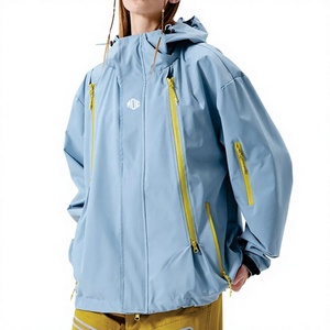 Custom Unisex Sky Blue Waterproof Special For Hiking <b>jacket</b> for men Hood Windproof Outdoor Rain Coat Trekking Shell Windbreaker - Product Image 3