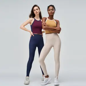 Ensembles de fitness et de gymnastique aux couleurs assorties, ensembles de yoga et d'entraînement Pilates en deux pièces pour l'exercice