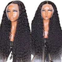 Perruque de style européen-américain, petites boucles africaines, lace front 13x4, raie centrale, cheveux synthétiques longs bouclés, résistants à la chaleur