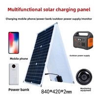 Panneau de charge solaire multifonctionnel 18W/36W avec sortie USB, pliable, en silicium monocristallin, flexible, pour batterie de téléphone portable