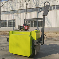 Mini-compacteur routier diesel 860 kg, autoporté, 530 kg, 790 kg, à double tambour, vibrant hydraulique, 30 kN, pour compactage de sol