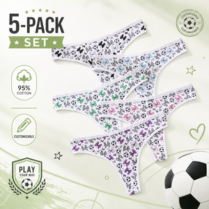 Tangas personalizadas de fútbol para mujer, multipack, ropa de aficionado de fútbol 2026, <span class=keywords><strong>bragas</strong></span> sexys de algodón de talle bajo con espalda en T, fabricante - Product Image 1