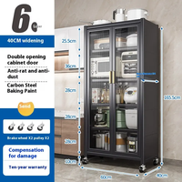 Étagères de rangement de cuisine multifonctionnelles en acier au carbone, gain de place, cinq niveaux, durables, pour la maison, armoires à bols de cuisine