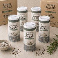 Boîte en papier personnalisée de qualité alimentaire pour poudre d'assaisonnement avec couvercle doseur pour l'emballage de sel et de poivre noir, vente en gros, fournisseur d'usine OEM