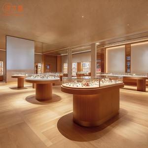 Juego de vitrina de joyería de madera de gama alta personalizada y vitrina curvada, fabricada por fabricantes personalizados - Product Image 3