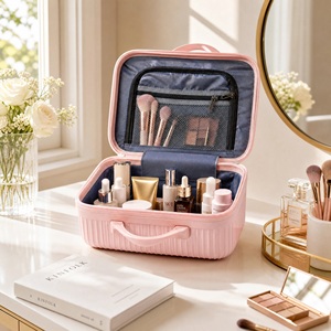 OEM Available 14" Mini Women Travel Cosmetic Case Multi-purpose Portable Storage <b>Box</b> <b>Makeup</b> Storage Luggage - Product Image 4
