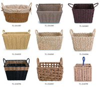 Cesta de Almacenamiento de Cuerda de Papel Tejida a Mano con Diseño Calado, Forro Desmontable, Asas, Ecológica, Estilo Boho, Tejido de Nudos, Personalizada para Cocina y Baño