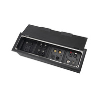 Prise de sol encastrée en acier inoxydable noire réglable de type 86, boîtier de base de 10 cm, 10A, IP20, pour panneau de scène ouvert