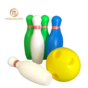 Komik eğitici yürümeye başlayan kapalı aile spor skittles oyunu plastik top oyuncak teneke çocuklar bowling seti