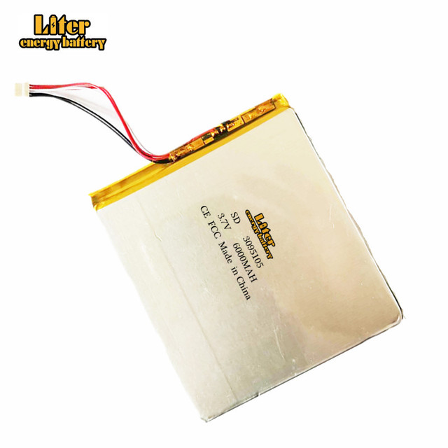 3.7V Li-Polymer 3095105 6000mah Replacement Battery for V820W Tablet 5-wire Plug Bateria Accumulator