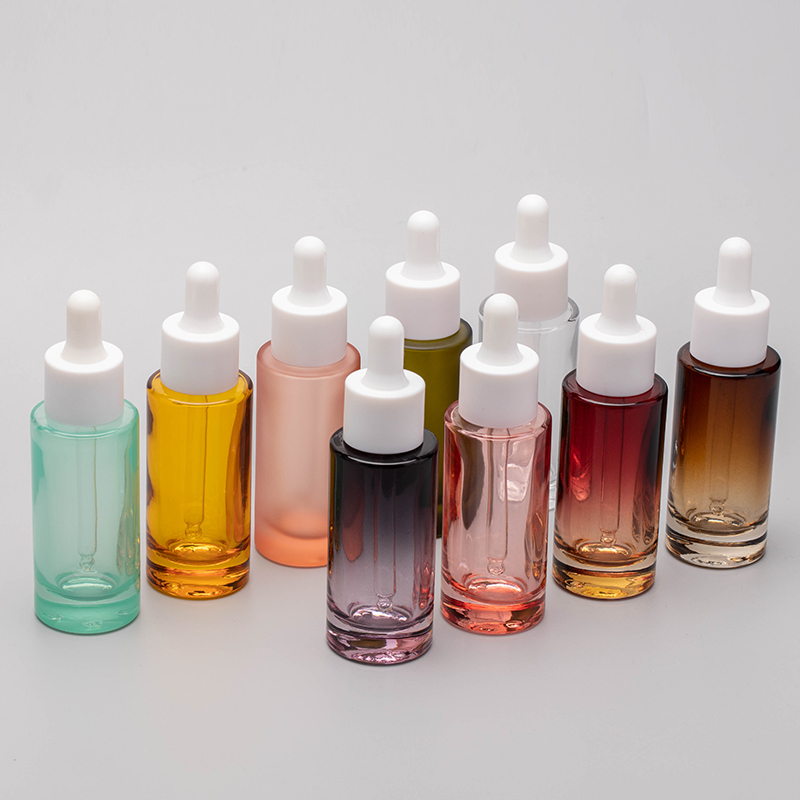 cosmetic glass frosted/amber/clear/pink dropper bottle 30ml Personal Care serum/essential oil bottles