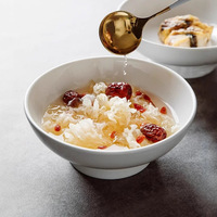 Bol à dessert en céramique de style européen à pied haut, bol à glace en porcelaine blanche pour mariages