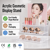 Support d'affichage de maquillage en acrylique avec porte-étiquette interchangeable pour la promotion de la marque
