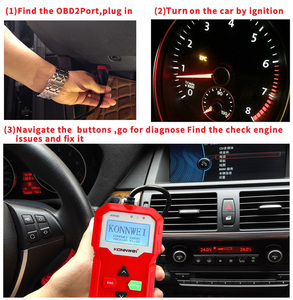 Escáner de Diagnóstico Automotriz KONNWEI KW590, Lector de Códigos OBD2 Completo para Todos los Autos, Voltaje de 12V CC - Product Image 6