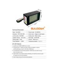 Lámpara LED UV de 350W Refrigerada por Agua, 365-405nm, 60*40mm, Alta Potencia, para Impresión UV, Serigrafía, Curado de Adhesivos, 1 Año de Garantía