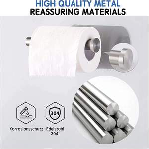 Soporte de <span class=keywords><strong>papel</strong></span> higiénico <span class=keywords><strong>sin</strong></span> perforación, adhesivo de acero inoxidable para Baño - Product Image 6