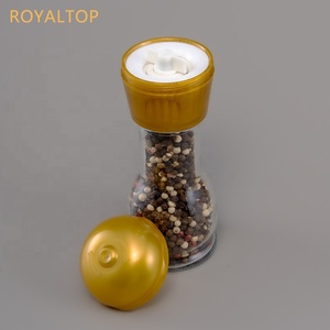 Molino de sal y pimienta de cerámica ruso más vendido, función Manual, botella de vidrio, coctelera de especias con tapa de molinillo de bolas de colores - Product Image 2
