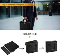 Organisateur de rangement pliable et ignifuge pour petits disques vinyles et CD, avec étuis et pochettes, et couvercle de transport verrouillable pour albums
