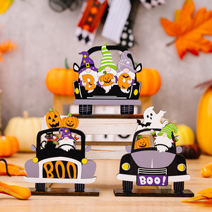 Halloween Decorations <strong>Wooden</strong> Ghost Festival <strong>Pumpkin</strong> Ornaments Halloween Desktop Decor - Product Image 3