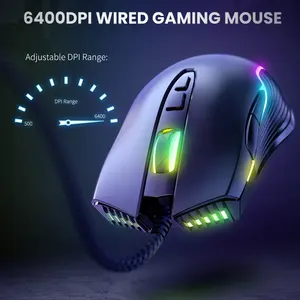 ONIKUMA CW905 mouse para jogos com fio, mouse de computador com luz de jogo e máquina de som para laptop e PC