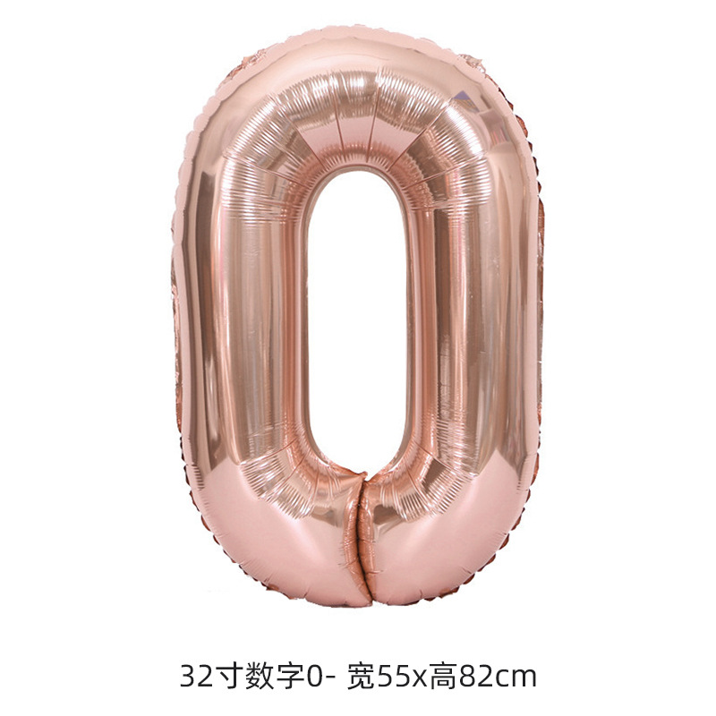Número 0 de oro rosa de 32 pulgadas (empaquetado individualmente)
