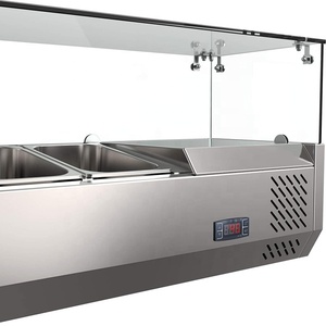 Estación de preparación de condimentos refrigerados, nevera para preparación de ensaladas, para <span class=keywords><strong>restaurante</strong></span>, Comercial - Product Image 2