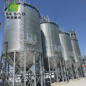 Silos de stockage de céréales en acier galvanisé à grande capacité 500T-1000T, base en trémie, certification ISO CE, respectueux de l'environnement, énergie - Product Image 2