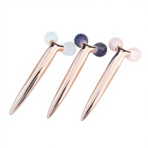 Masajeador <span class=keywords><strong>de</strong></span> Rodillos en Forma <span class=keywords><strong>de</strong></span> Y <span class=keywords><strong>de</strong></span> <span class=keywords><strong>Cuarzo</strong></span> Rosa, Obsidiana, Turmalina y Jade Dongling, al por Mayor para Fabricantes, en Stock, con Logotipo Personalizado, para Uso Doméstico - Product Image 1