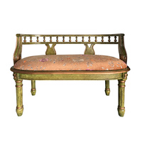 Chaise de salle à manger en bois massif de style américain Petit canapé double pour le salon Chambre à coucher Café et balcon Utilisation pour les loisirs et la photographie