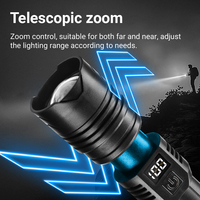 Lampe torche tactique portable, étanche, en aluminium, rechargeable par USB, avec laser et LED, pour le camping