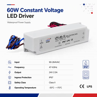 LEYU LPV-60-24 24V 2.5A 60W Su Geçirmez IP67 LED Sürücü Sabit Gerilim Anahtarlamalı Güç Kaynağı 90-264VAC