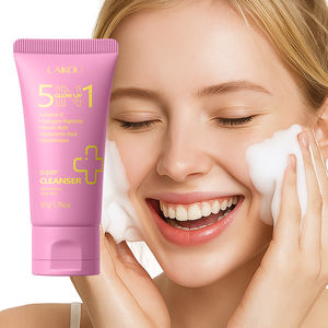 LAIKOU 5 en 1 Limpiador Facial Iluminador con Vitamina C, Péptidos de Colágeno, Ácido Ferúlico, Ácido Hialurónico y Glutatión en Espuma Cremosa - Product Image 1