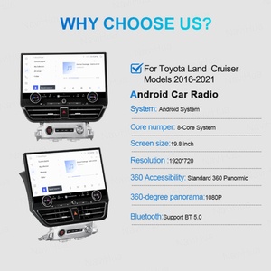 Autoradio Android NaviHua pour Toyota Land Cruiser LC200 2016-2021, lecteur DVD, écran le plus grand de 19,8 pouces, unité centrale multimédia stéréo GPS - Product Image 6