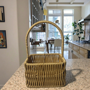 Yiqiang giỏ đựng đồ dã ngoại đồ ăn nhẹ hoa quả cầm tay bằng mây đan bằng tay Giỏ đựng đồ ngăn xếp đồ Quà Tặng - Product Image 4