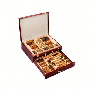 High Quality Eco-friendly Stainless Steel 410 72/24 Pieces Contemporary Flatware <b>Set</b> Customized Logo Gift Box for Business Gifts - Product Image 5