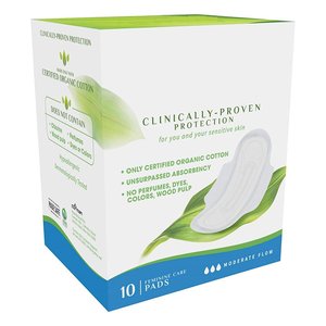 Toallas Sanitarias de Algodón 100% Orgánico Certificado, Flujo Abundante y Moderado, Toallas Femeninas - Product Image 1