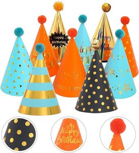 Chapeaux de fête en papier conique métallisé personnalisés, colorés, pour enfants, pour anniversaires, poisson d'avril, Nouvel An - Product Image 3