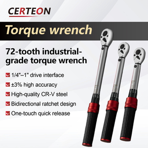 Set kunci torsi profesional 1/4 3/8 1/2 dapat disesuaikan dengan ratchet untuk mekanik otomotif - Product Image 2