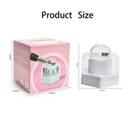 Support et brosse de nettoyage 2-en-1 pour embouts à ongles, étui à 24 trous, support de présentation blanc pour embouts à ongles
