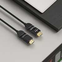 OEM ODM pour câble HDMI pour 4K/8K 19 broches plaqué or 180 degrés de rotation 2.1/2.0 HDTV Audio & Video 1m 2m 3m 5m longueurs disponibles