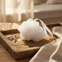 Éponge de bain confortable en maille florale, éponge de douche, éponge de bain en loofah – Vente chaude