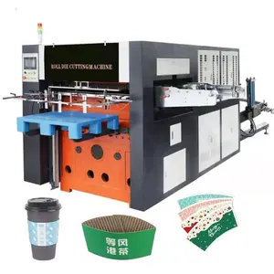 China Manufacture Disposable Paper Box cup Improved Die Cutting Machine with Creasing and Embossing