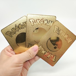 Cartes à Collectionner Pokémon TCG Pikachu Rares Mega, Boîtes de Cartes à Jouer en Métal Doré YY pour Enfants - Product Image 1